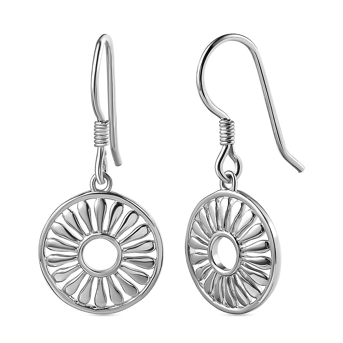 Lucy Q Drip Collection - Platinum Overlay Sterling Silver Circle Dangle Earrings 7734240 0