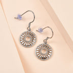 Lucy Q Drip Collection - Platinum Overlay Sterling Silver Circle Dangle Earrings