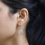 Lucy Q Drip Collection - Platinum Overlay Sterling Silver Circle Dangle Earrings