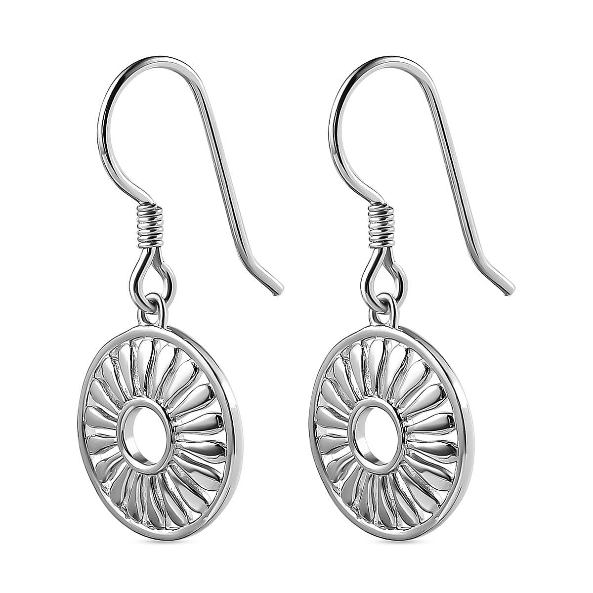 Lucy Q Drip Collection - Platinum Overlay Sterling Silver Circle Dangle Earrings 7734240 3