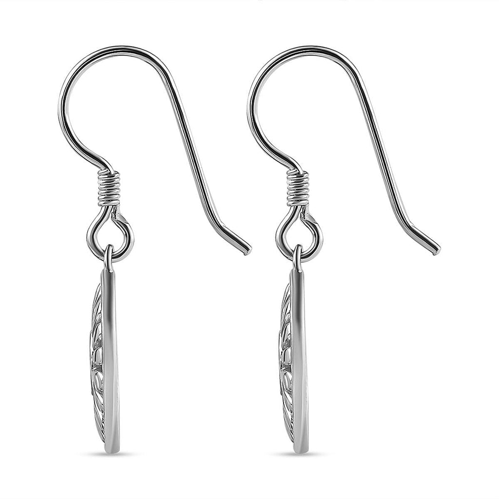 Lucy Q Drip Collection - Platinum Overlay Sterling Silver Circle Dangle Earrings
