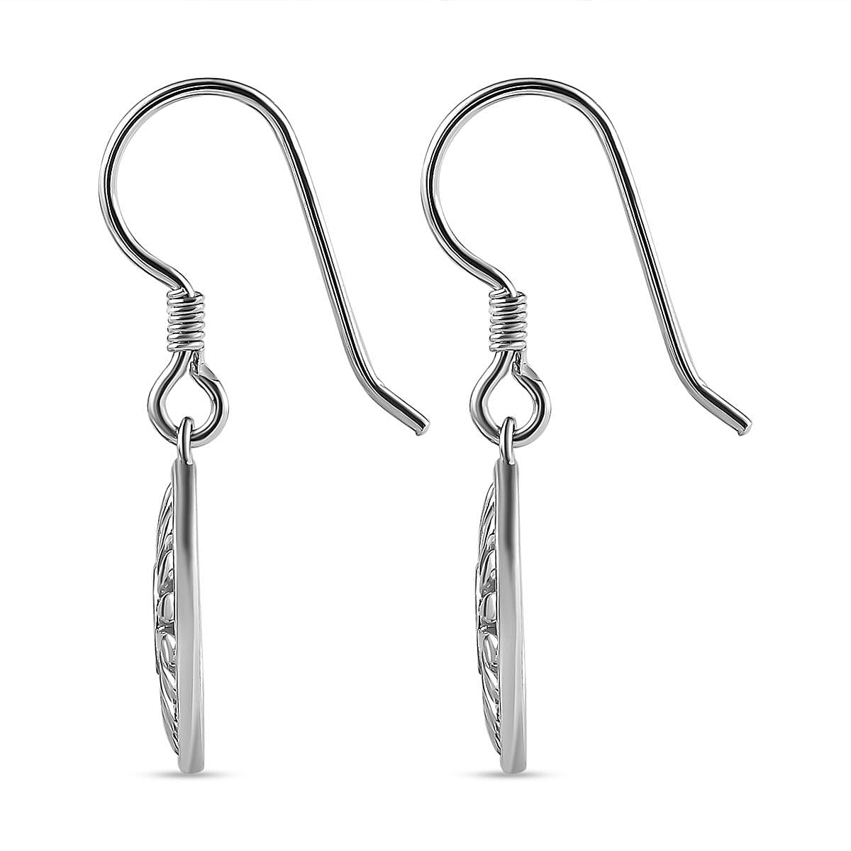 Lucy Q Drip Collection - Platinum Overlay Sterling Silver Circle Dangle Earrings 7734240 4