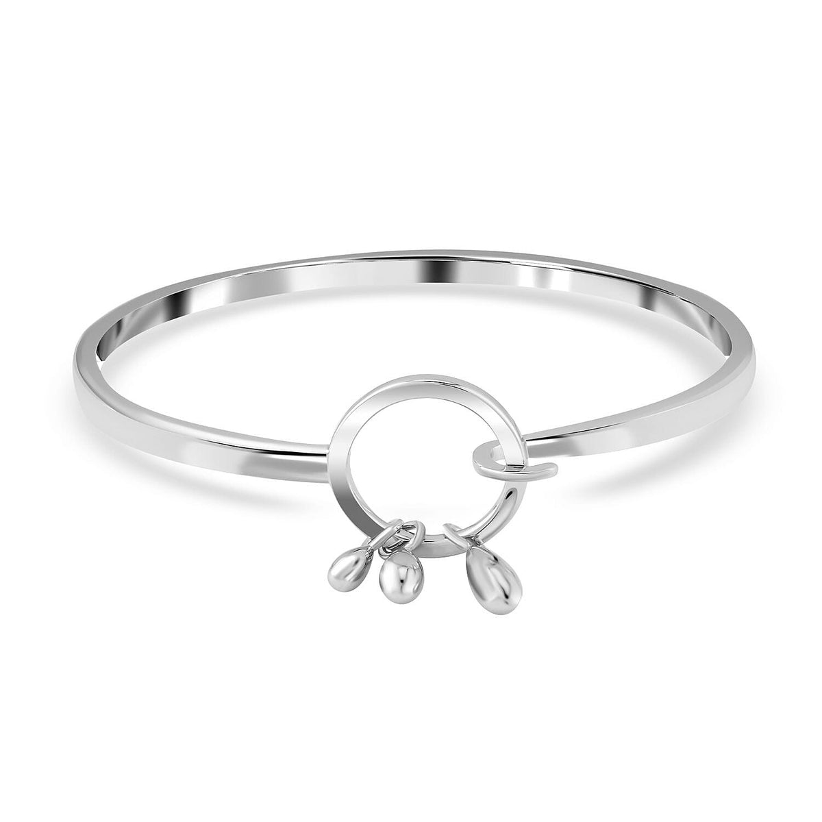 Lucy Q Drip Collection - Rhodium Overlay Sterling Silver Bangle (Size 7.5), Silver Wt. 22 Gms 7491510 0