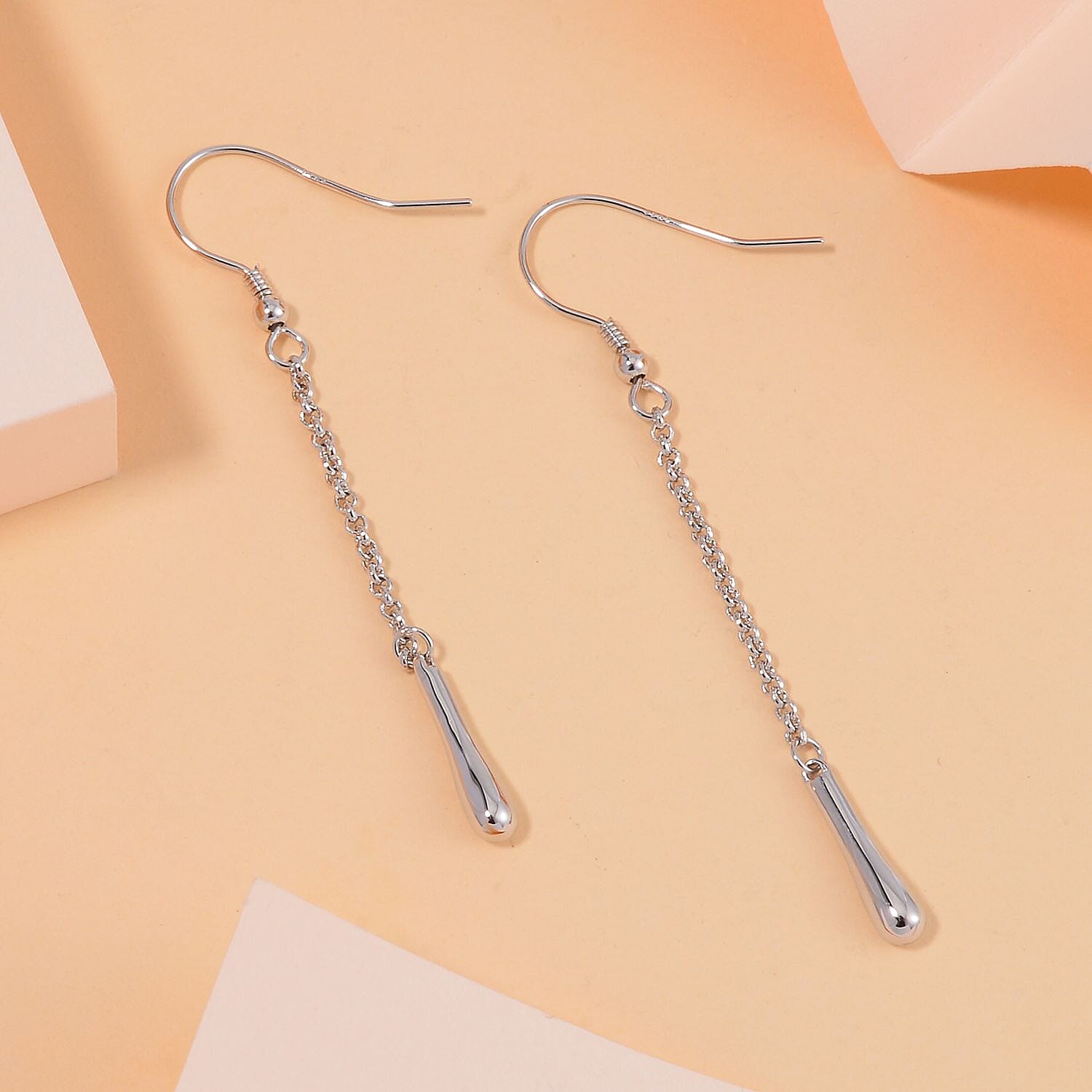 Lucy Q Drop Collection - Rhodium Overlay Sterling Silver Drop Earrings 7683664 1