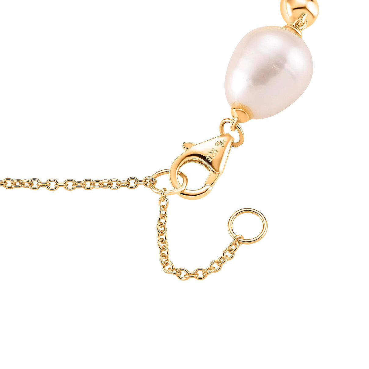 LUCY Q Pearl Drop Collection - Fresh Water Pearl Bracelet (Size - 8) Sterling Silver with Lobster Clasp in 18K Vermeil Yellow Gold Plated 23.14 Ct, Silver Wt. 9.20 Gms. 8181030 6