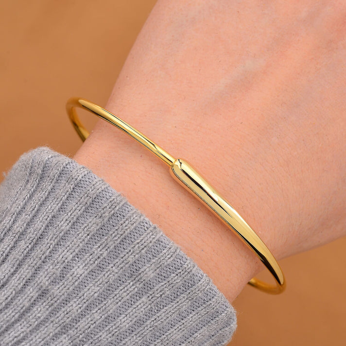 LUCY Q - Drop Link Collection Openable Full Bangle (Size - 6.75) in 18K Vermeil Yellow Gold Over Sterling Silver 8030459 2