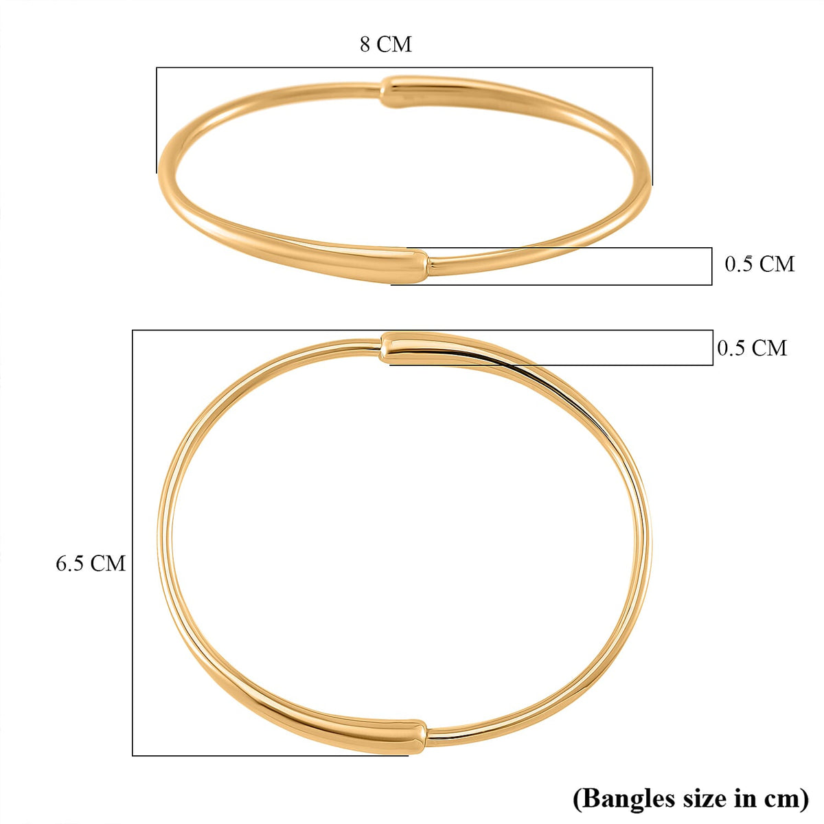 LUCY Q - Drop Link Collection Openable Full Bangle (Size - 6.75) in 18K Vermeil Yellow Gold Over Sterling Silver 8030459 5