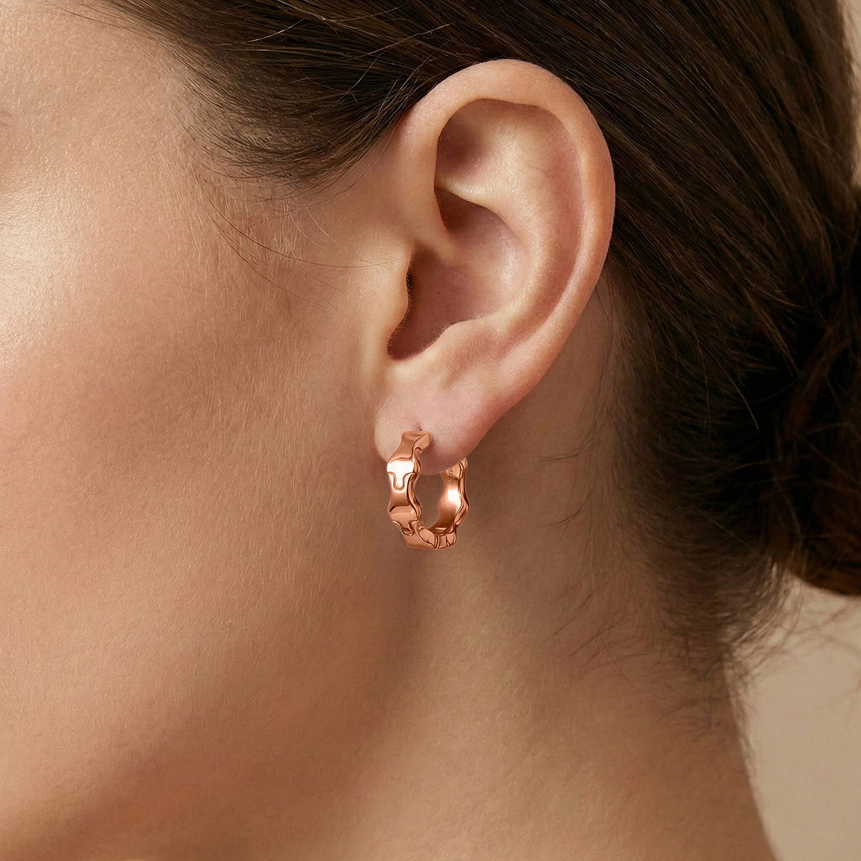 Lucy Q Hoop Earring in 18K Vermeil Rose Gold Plated Sterling Silver 8342110 2