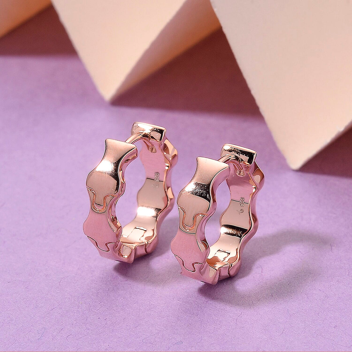 Lucy Q Hoop Earring in 18K Vermeil Rose Gold Plated Sterling Silver 8342110 3