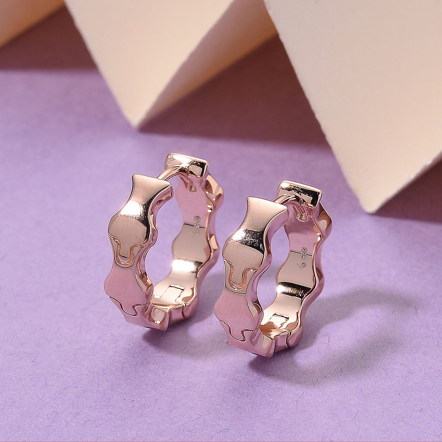 Lucy Q Hoop Earring in 18K Vermeil Rose Gold Plated Sterling Silver 8342110 3