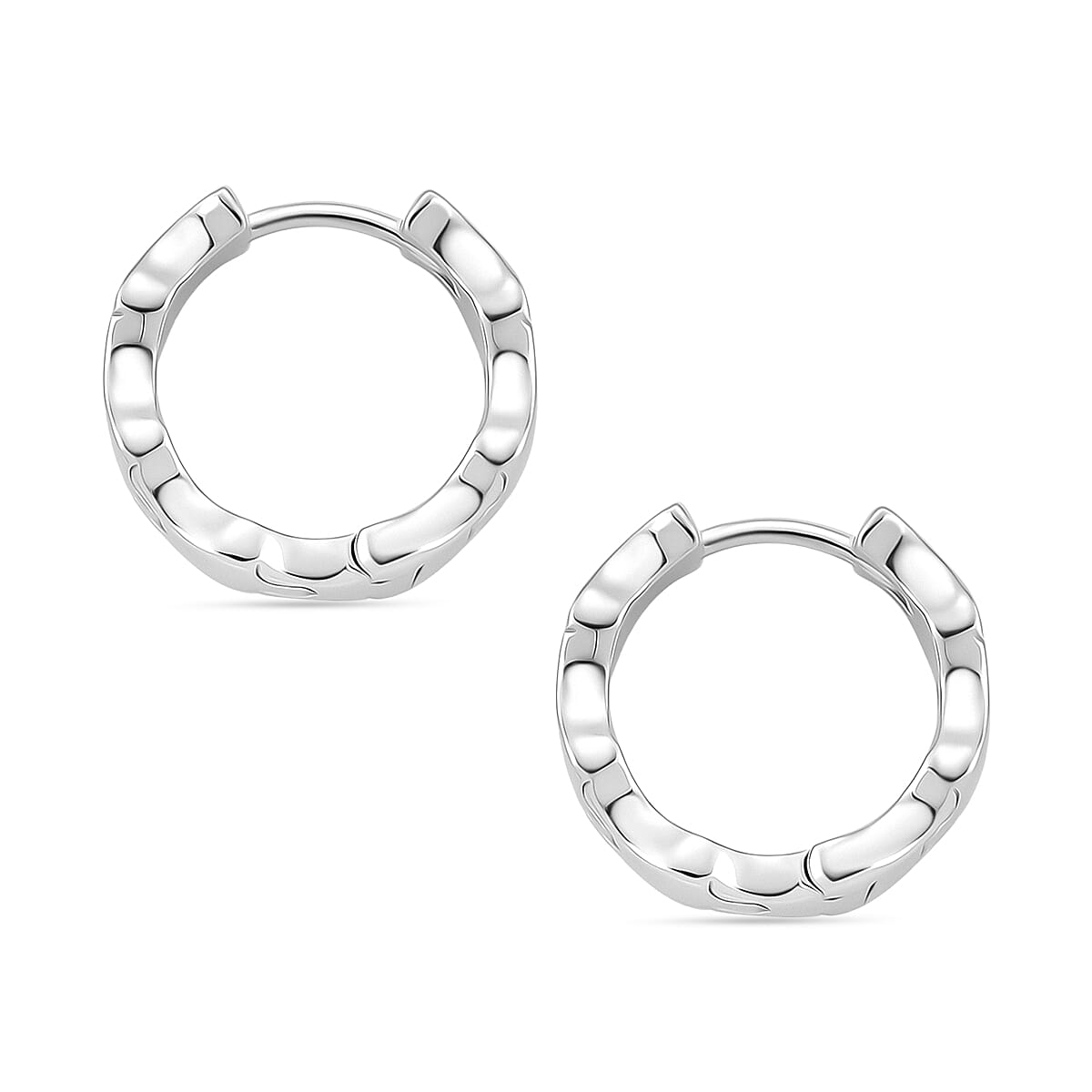 Lucy Q Puzzle Hoop Earring in Rhodium Overlay Sterling Silver 8342112 4