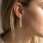 Lucy Q Jigsaw Collection - Puzzle Piece Dangle Earring with Push Back in Rhodium Overlay Sterling Silver, Silver Wt. 7.00 Gms
