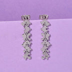 Lucy Q Jigsaw Collection - Puzzle Piece Dangle Earring with Push Back in Rhodium Overlay Sterling Silver, Silver Wt. 7.00 Gms