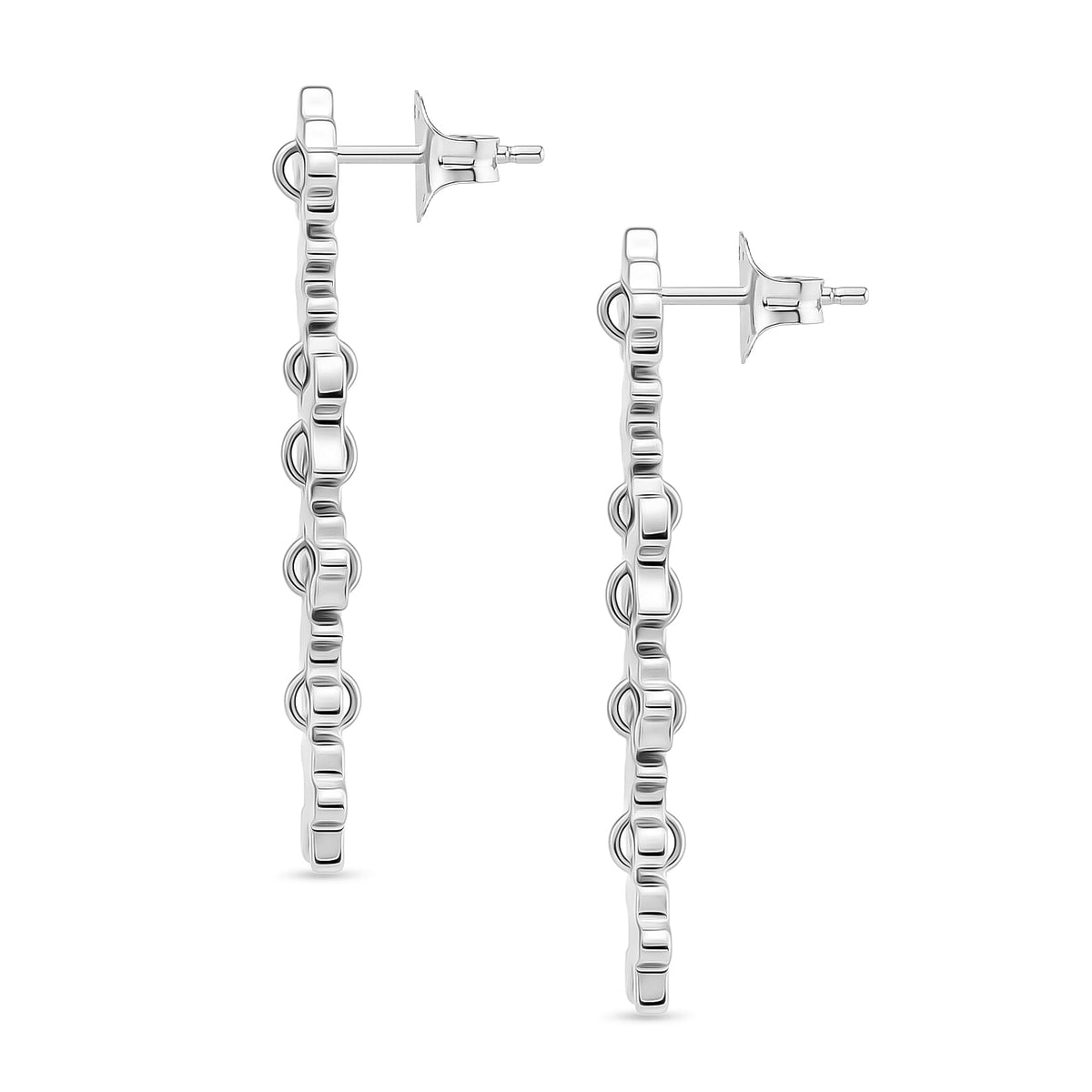Lucy Q Jigsaw Collection - Puzzle Piece Dangle Earring with Push Back in Rhodium Overlay Sterling Silver, Silver Wt. 7.00 Gms 8342417 4