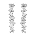Lucy Q Jigsaw Collection - Puzzle Piece Dangle Earring with Push Back in Rhodium Overlay Sterling Silver, Silver Wt. 7.00 Gms