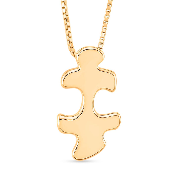 Lucy Q Jigsaw Collection - Puzzle Piece Pendant with Chain (Size 18) in 18K Vermeil Yellow Gold Plated Sterling Silver 4438624 1