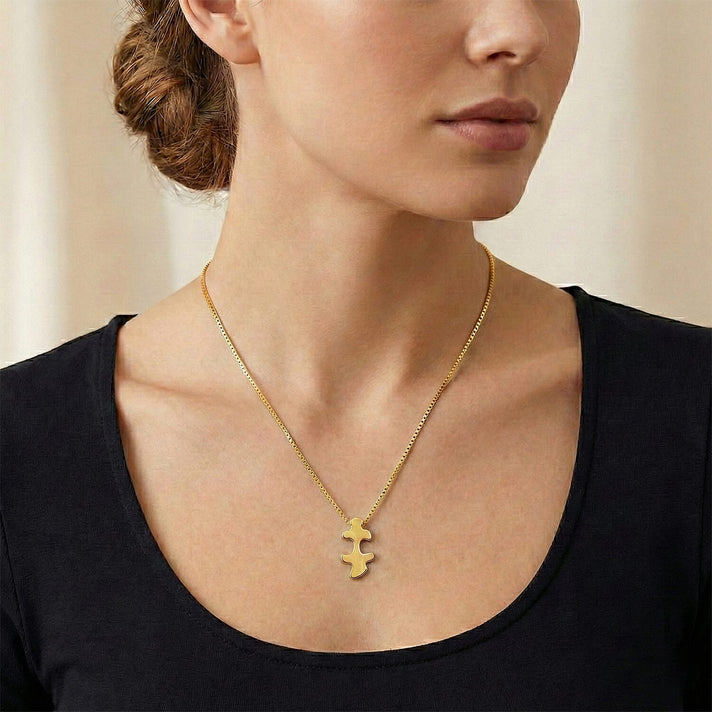 Lucy Q Jigsaw Collection - Puzzle Piece Pendant with Chain (Size 18) in 18K Vermeil Yellow Gold Plated Sterling Silver 4438624 2