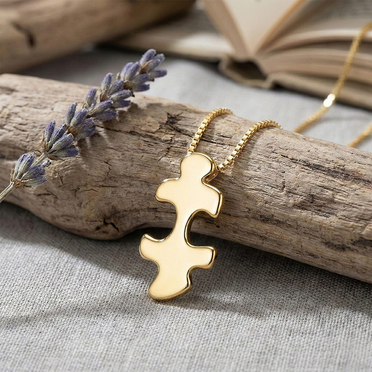 Lucy Q Jigsaw Collection - Puzzle Piece Pendant with Chain (Size 18) in 18K Vermeil Yellow Gold Plated Sterling Silver 4438624 3