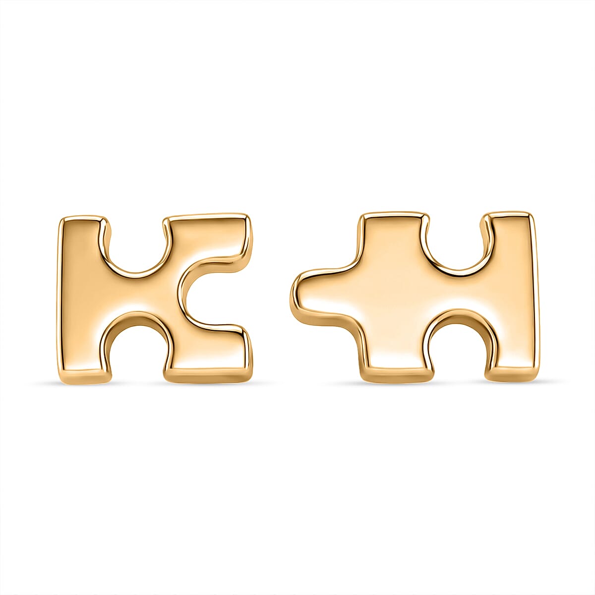 Lucy Q Jigsaw Collection - Puzzle Piece Stud Earring with Push Back in 18K Vermeil Yellow Gold Plated Sterling Silver 8342400 0