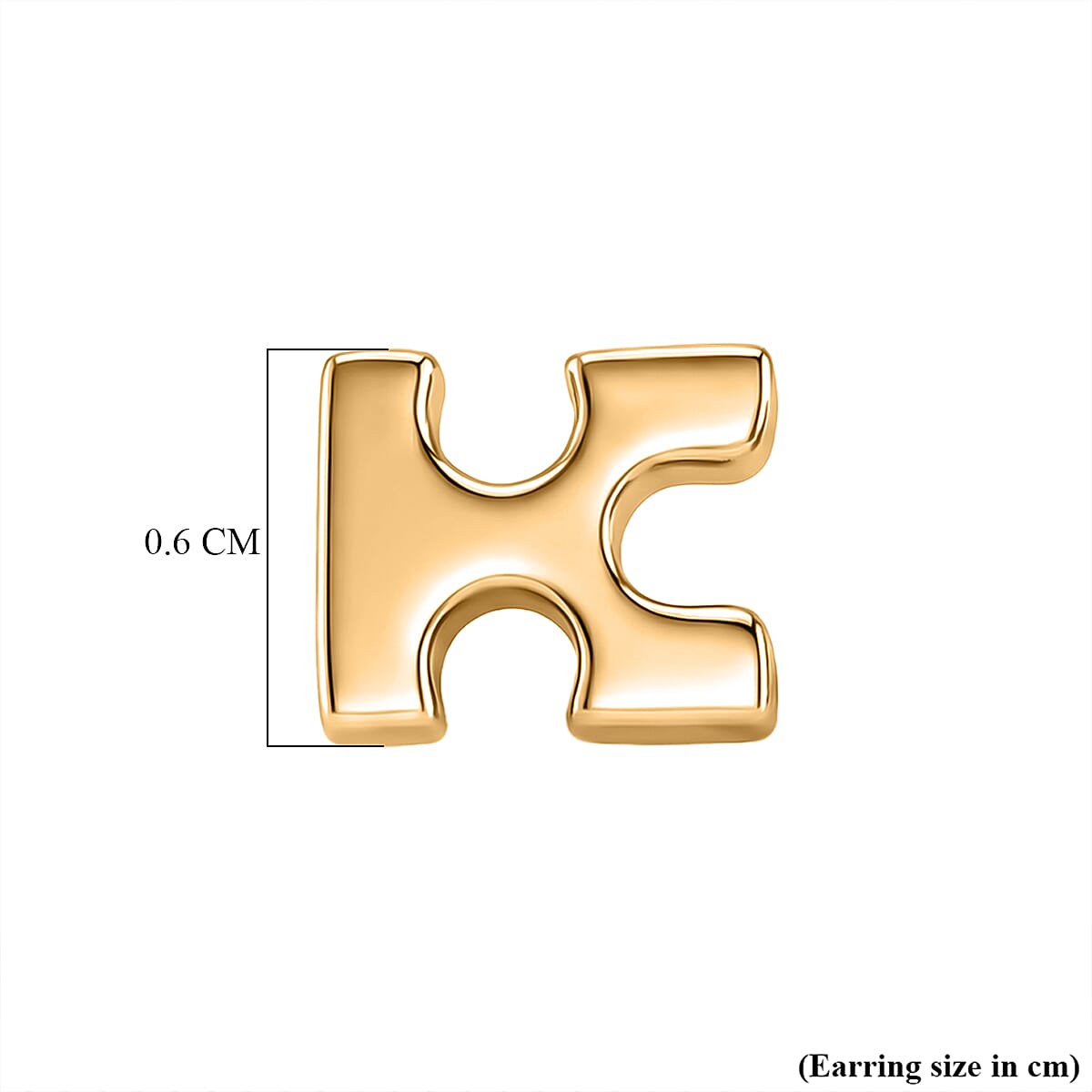 Lucy Q Jigsaw Collection - Puzzle Piece Stud Earring with Push Back in 18K Vermeil Yellow Gold Plated Sterling Silver 8342400 6
