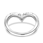 Lucy Q Jigsaw Collection - Wishbone Ring in Rhodium Overlay Sterling Silver