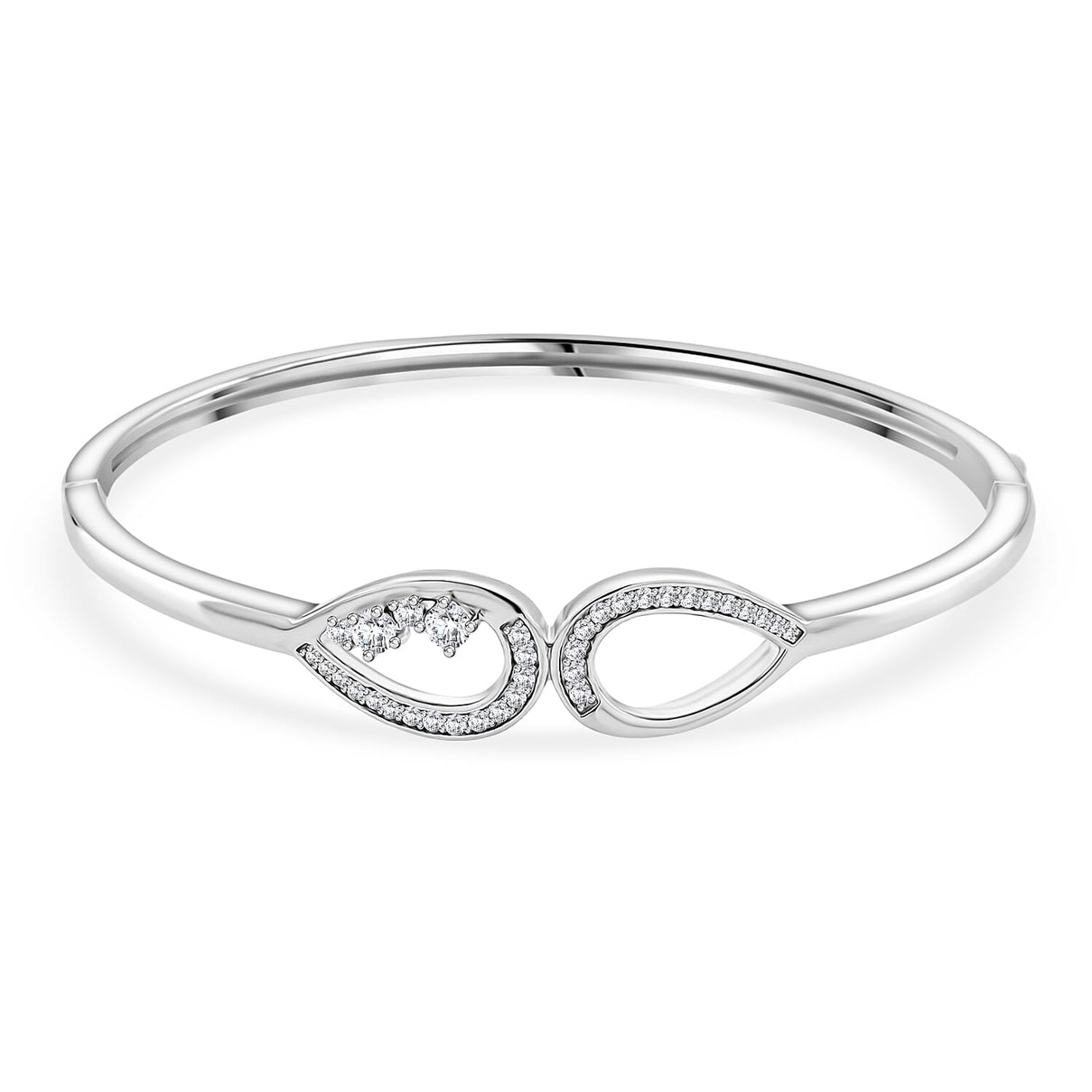 Moissanite Bangle bangle in Rhodium Sterling Silver 8273486 0