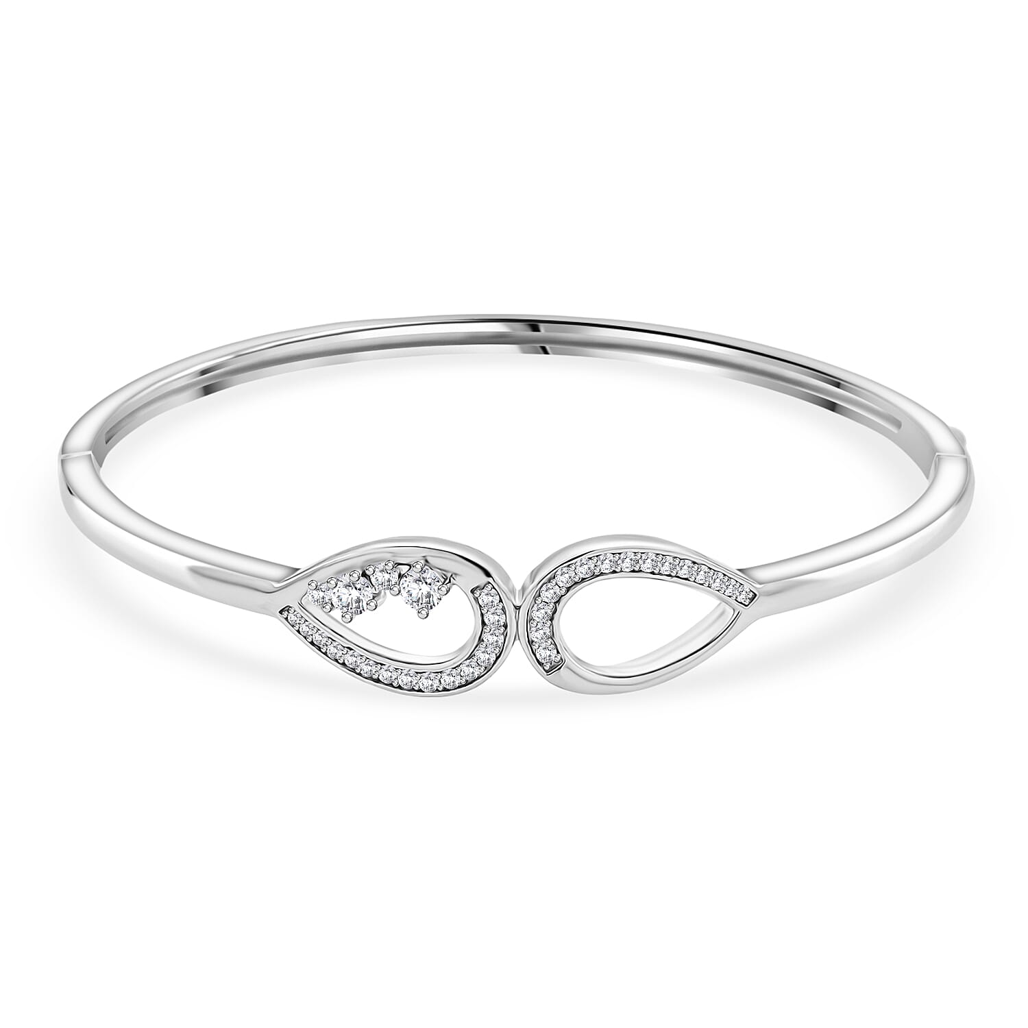 Moissanite Bangle bangle in Rhodium Sterling Silver 8273486 0