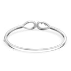 Lucy Q - Fluid Collection Moissanite Cuff Bangle (Size 7) in Rhodium Overlay Sterling Silver, Silver Wt. 14.00 Gms.