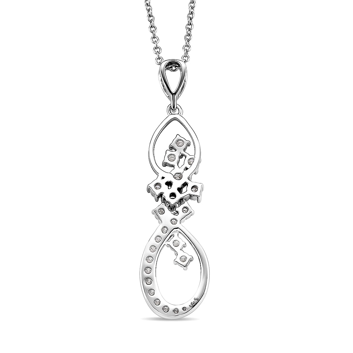 1.2 Ct. Moissanite Cluster set(cp) in Rhodium Sterling Silver 4423834 5