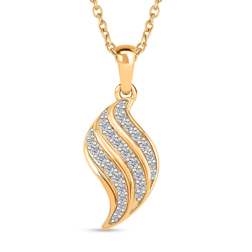 Designer Inspired Moissanite Pendant with Chain (Size 20) in Two Tone Plating Sterling Silver, Silver Wt. 5.30 Gms.