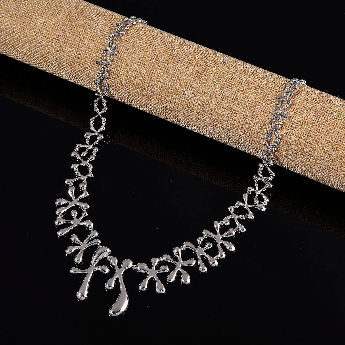 Lucy Q Necklace (Size 16+4 EXT) in Rhodium Overlay Sterling Silver, Silver Wt. 50.00 Gms 8192303 3