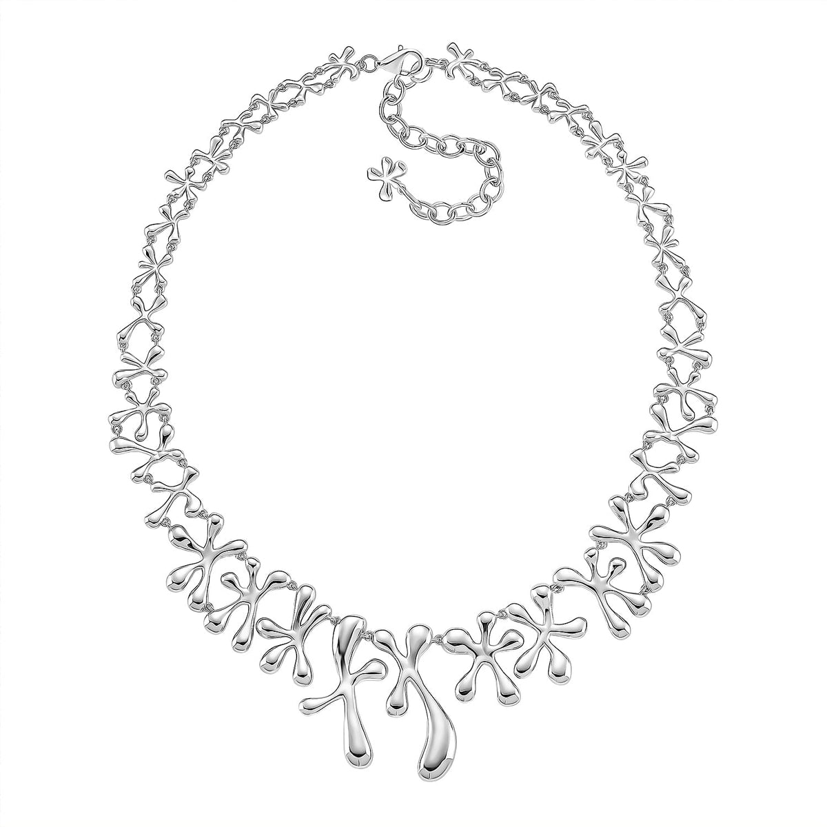 Lucy Q Necklace (Size 16+4 EXT) in Rhodium Overlay Sterling Silver, Silver Wt. 50.00 Gms 8192303 4