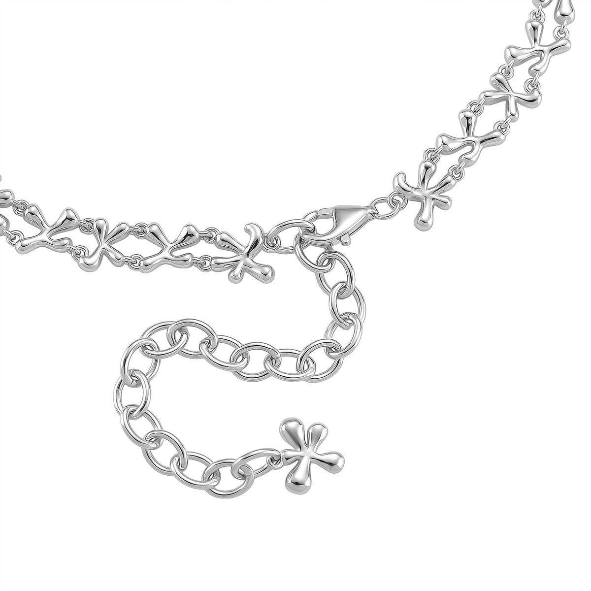 Lucy Q Necklace (Size 16+4 EXT) in Rhodium Overlay Sterling Silver, Silver Wt. 50.00 Gms 8192303 5