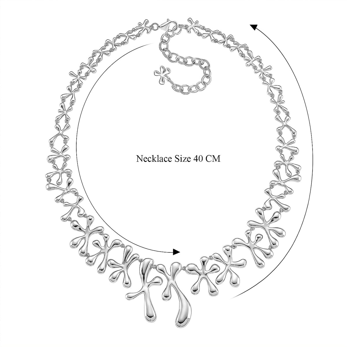 Lucy Q Necklace (Size 16+4 EXT) in Rhodium Overlay Sterling Silver, Silver Wt. 50.00 Gms 8192303 6