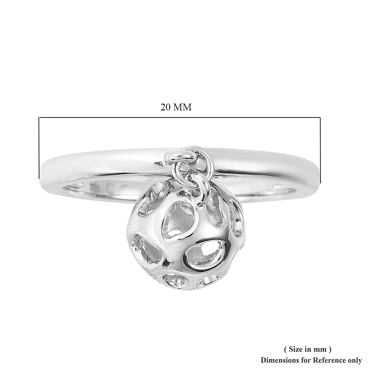 RACHEL GALLEY Rhodium Plated Sterling Silver Lattice Globe Ring 2586824 6