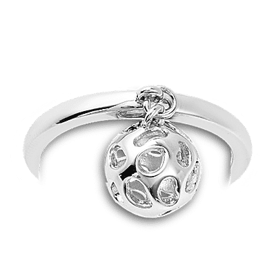 RACHEL GALLEY Rhodium Overlay Sterling Silver Lattice Globe Ring