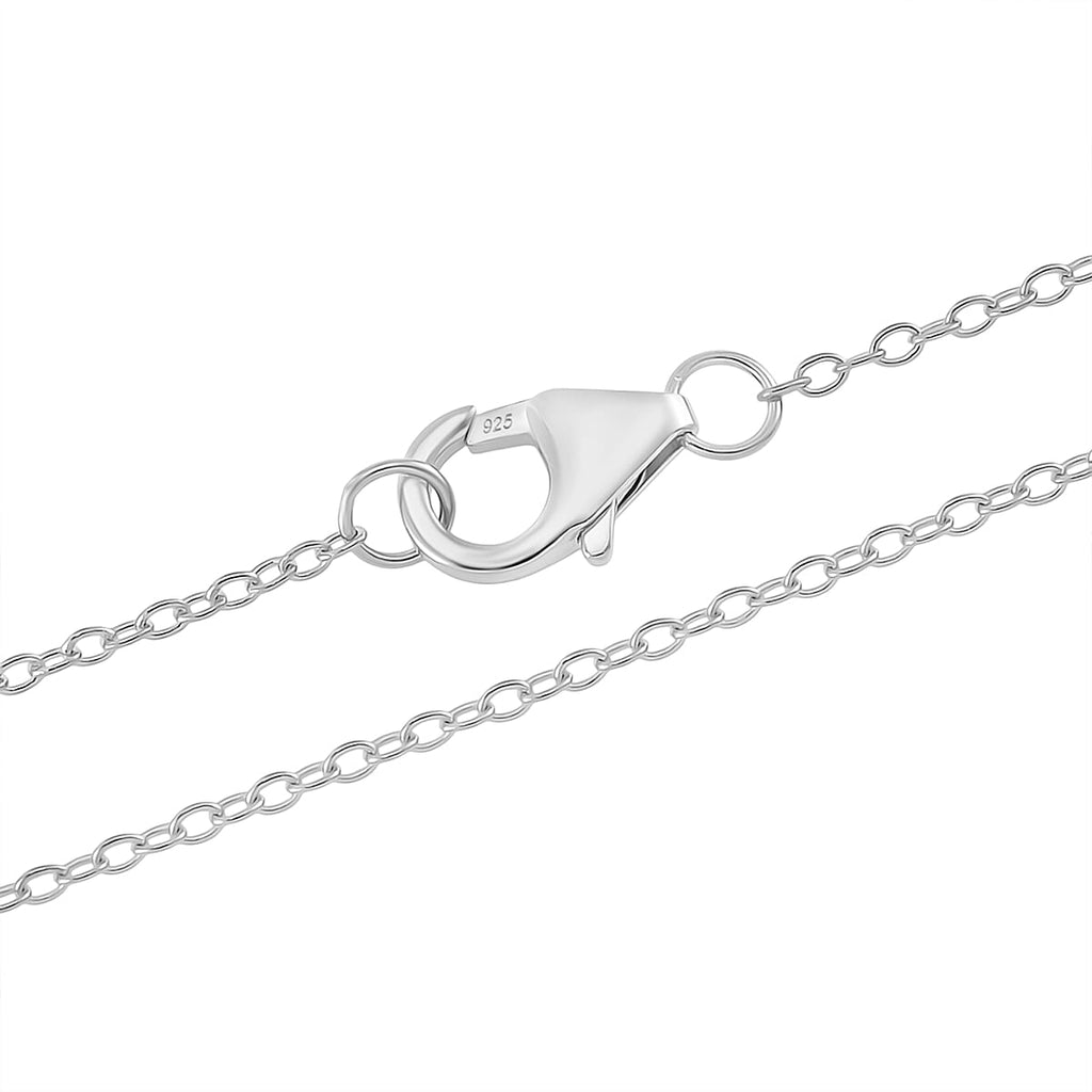 LucyQ- Air Drip Collection Pendant with Chain (Size 16-18) in Rhodium Overlay Sterling Silver