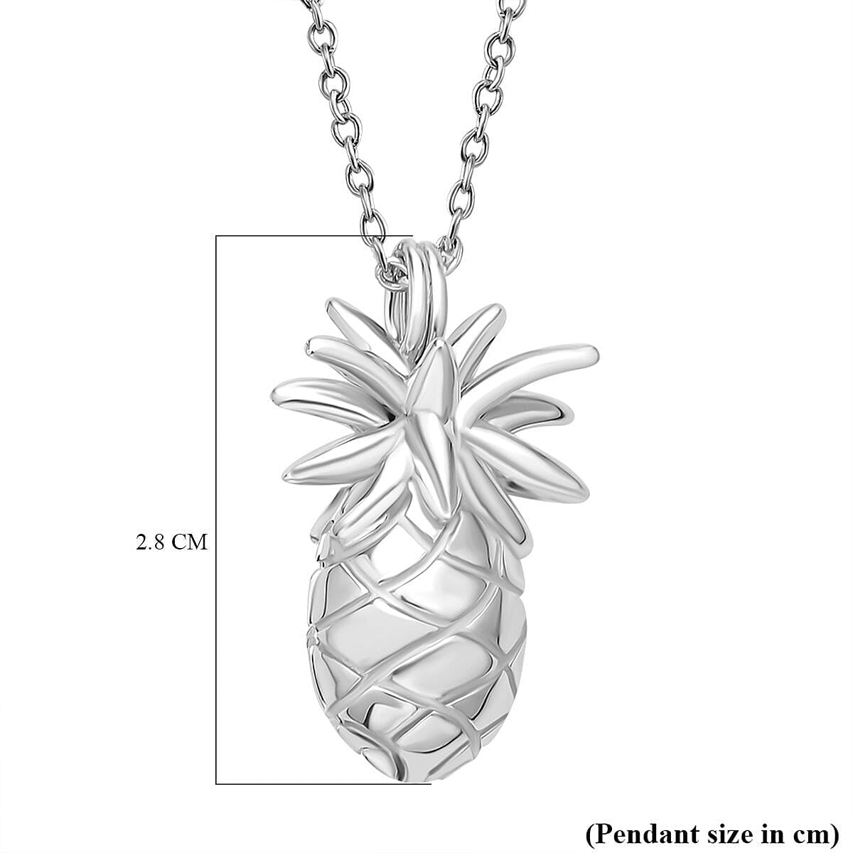 Lucy Q Delicious Collection - Pineapple Pendant with Chain (Size - 18/24/30) in Rhodium Overlay Sterling 4123115 5