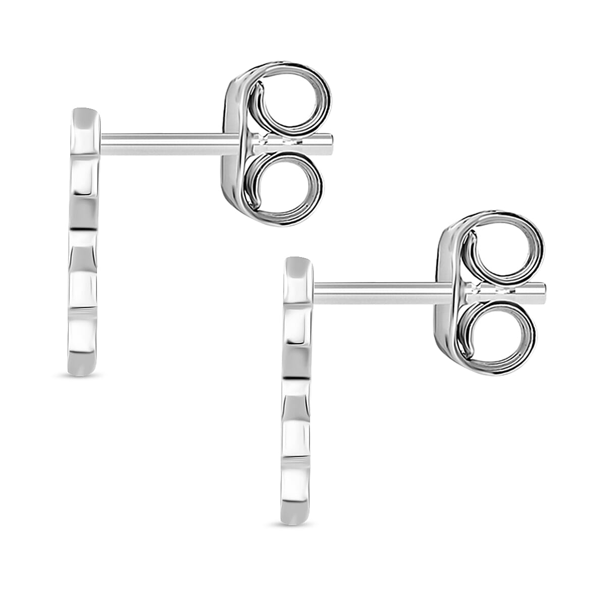 Lucy Q Jigsaw Collection - Puzzle Piece Stud Push Back Earrings in Rhodium Overlay Sterling Silver 8112101 4