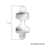 Lucy Q Jigsaw Collection - Puzzle Piece Stud Push Back Earrings in Rhodium Overlay Sterling Silver