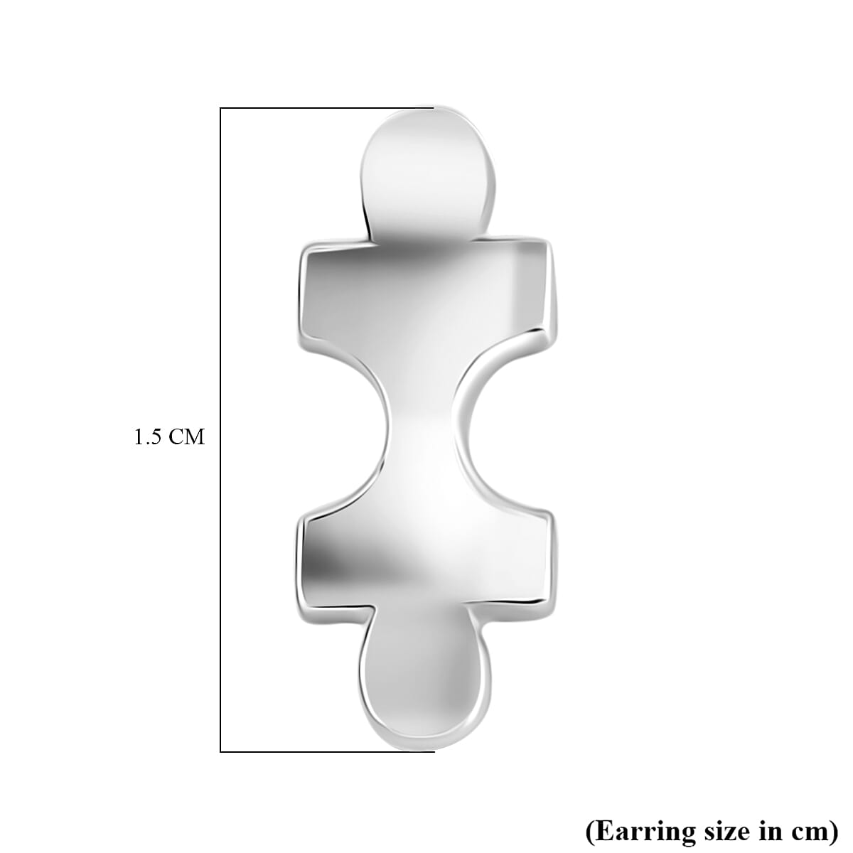Lucy Q Jigsaw Collection - Puzzle Piece Stud Push Back Earrings in Rhodium Overlay Sterling Silver 8112101 6