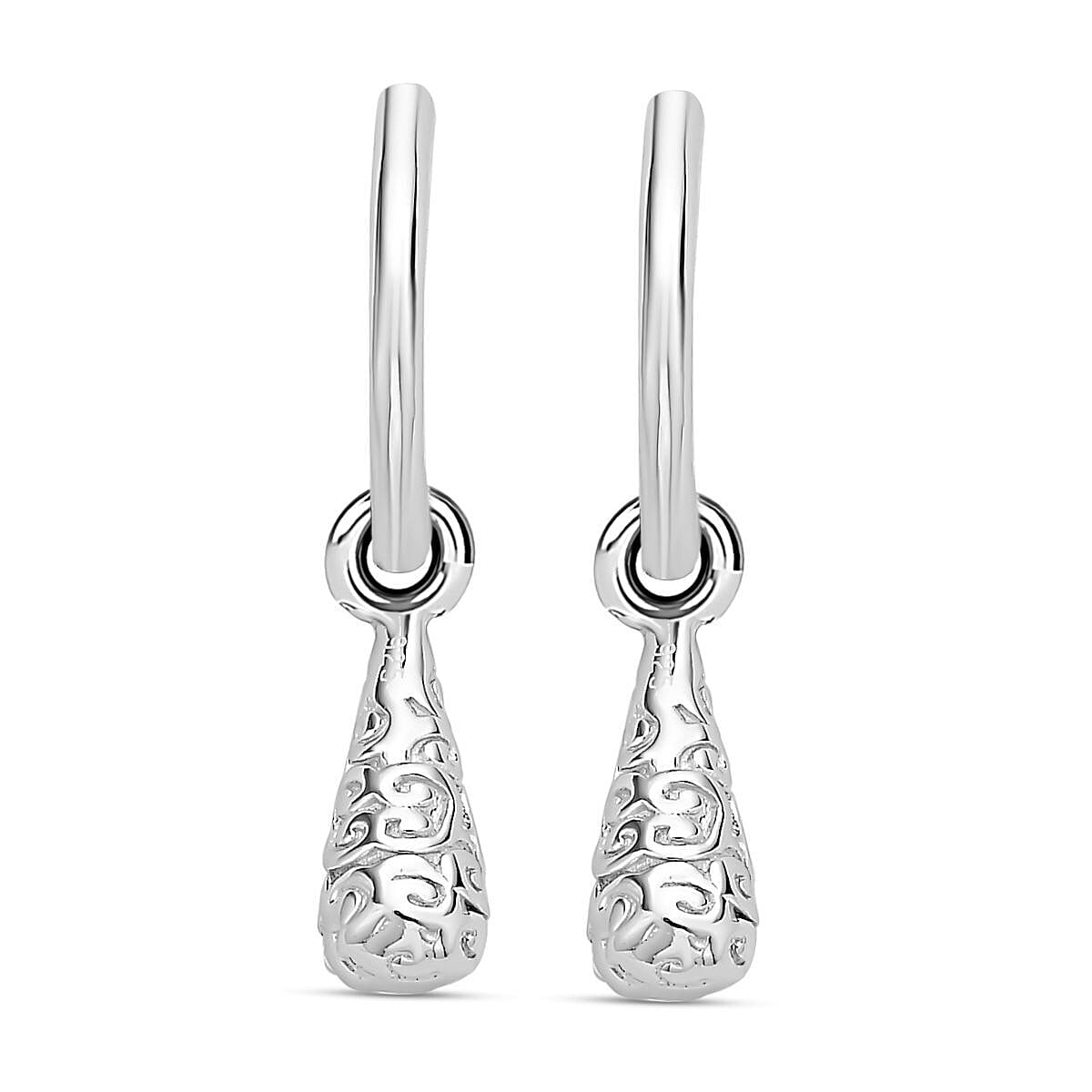 Lucy Q Airdrip Collection - Rhodium Overlay Sterling Silver Dangle Detachable Earrings (with Hoop) 7273534 0