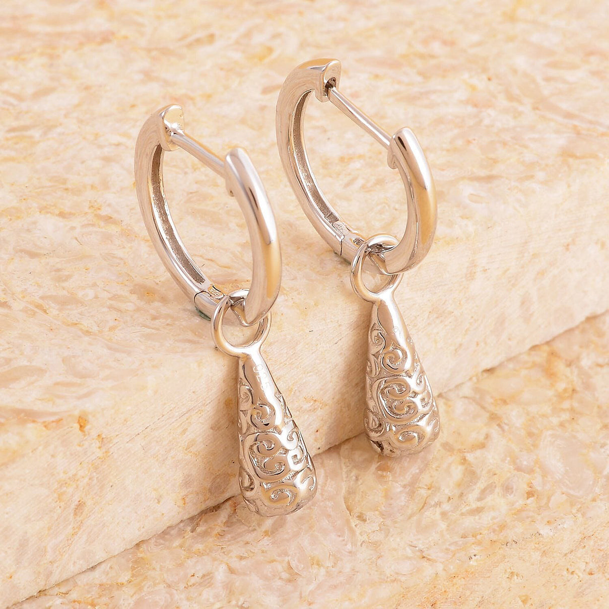 Lucy Q Airdrip Collection - Rhodium Overlay Sterling Silver Dangle Detachable Earrings (with Hoop) 7273534 2