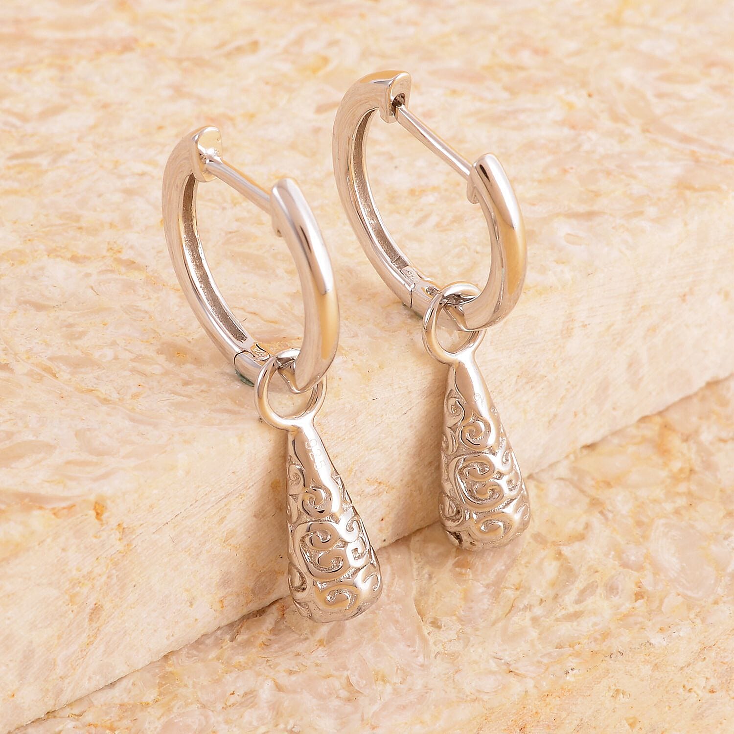 Lucy Q Airdrip Collection - Rhodium Overlay Sterling Silver Dangle Detachable Earrings (with Hoop) 7273534 2