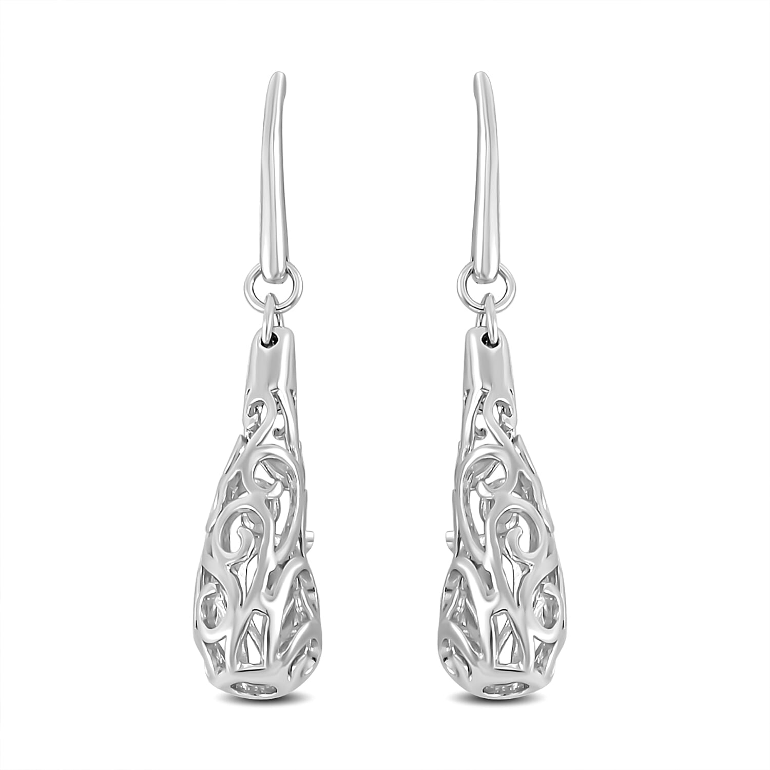 Lucy Q Air Drip Filigree Collection - Rhodium Overlay Sterling Silver, Earrings, Sliver Wt. 6.00 Gms 2388583 0
