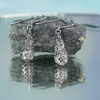 LucyQ Air Drip Filigree Collection - Rhodium Overlay Sterling Silver, Earrings