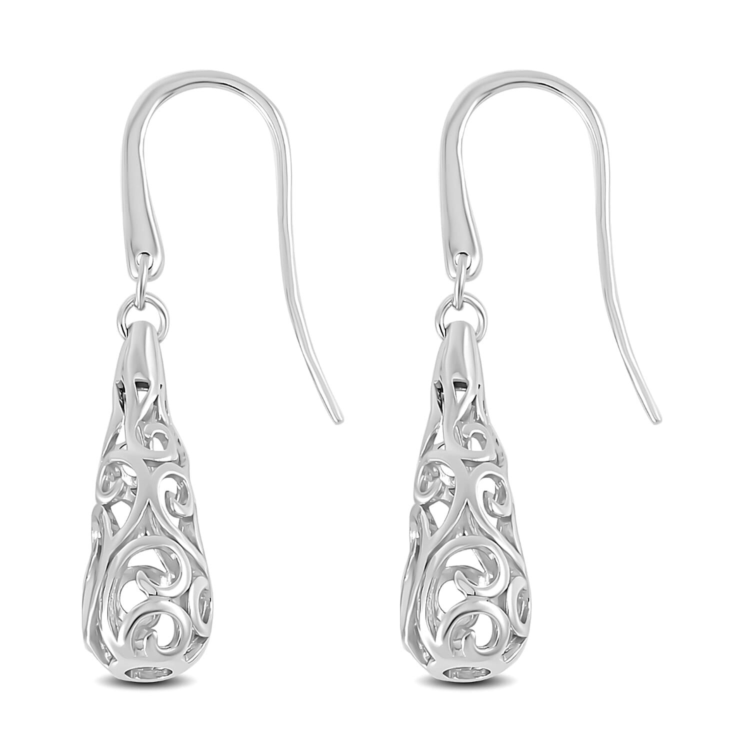 Lucy Q Air Drip Filigree Collection - Rhodium Overlay Sterling Silver, Earrings, Sliver Wt. 6.00 Gms 2388583 3