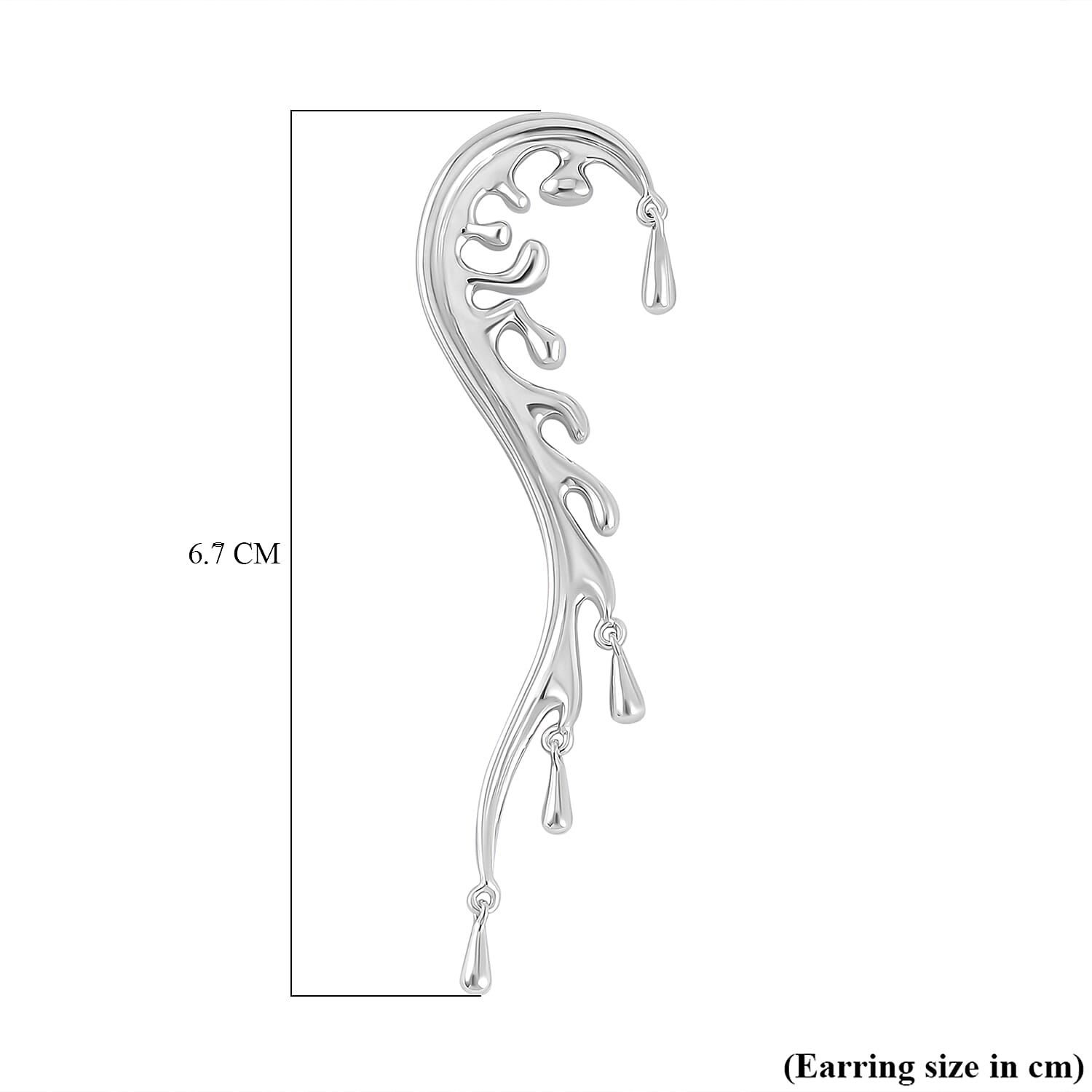 Lucy Q Splash Collection - Rhodium Overlay Sterling Silver Earring (with Push Back), Silver Wt. 9.50 Gms 2861431 4