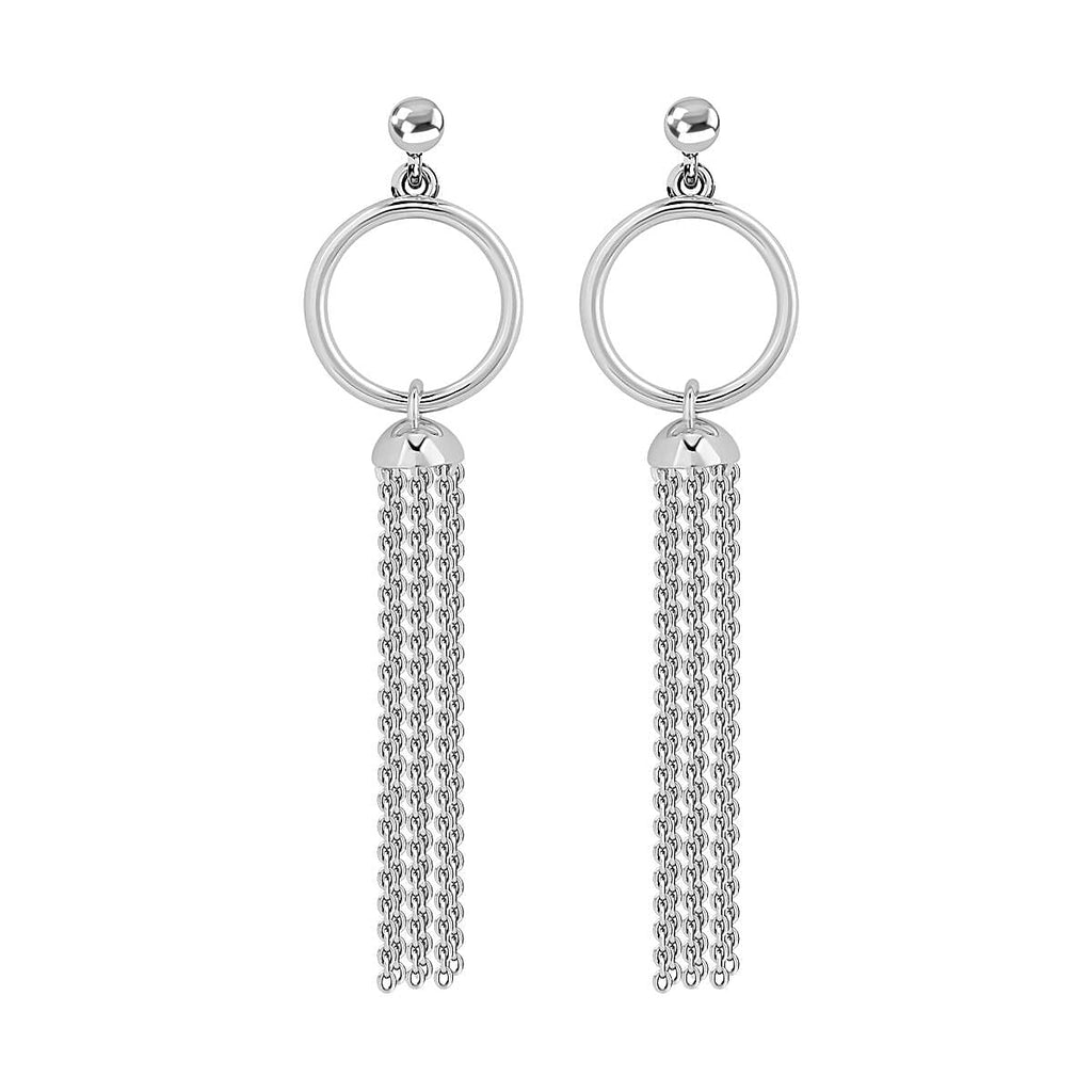 LucyQ Tassel Collection - Rhodium Overlay Sterling Silver Earrings (with Push Back)