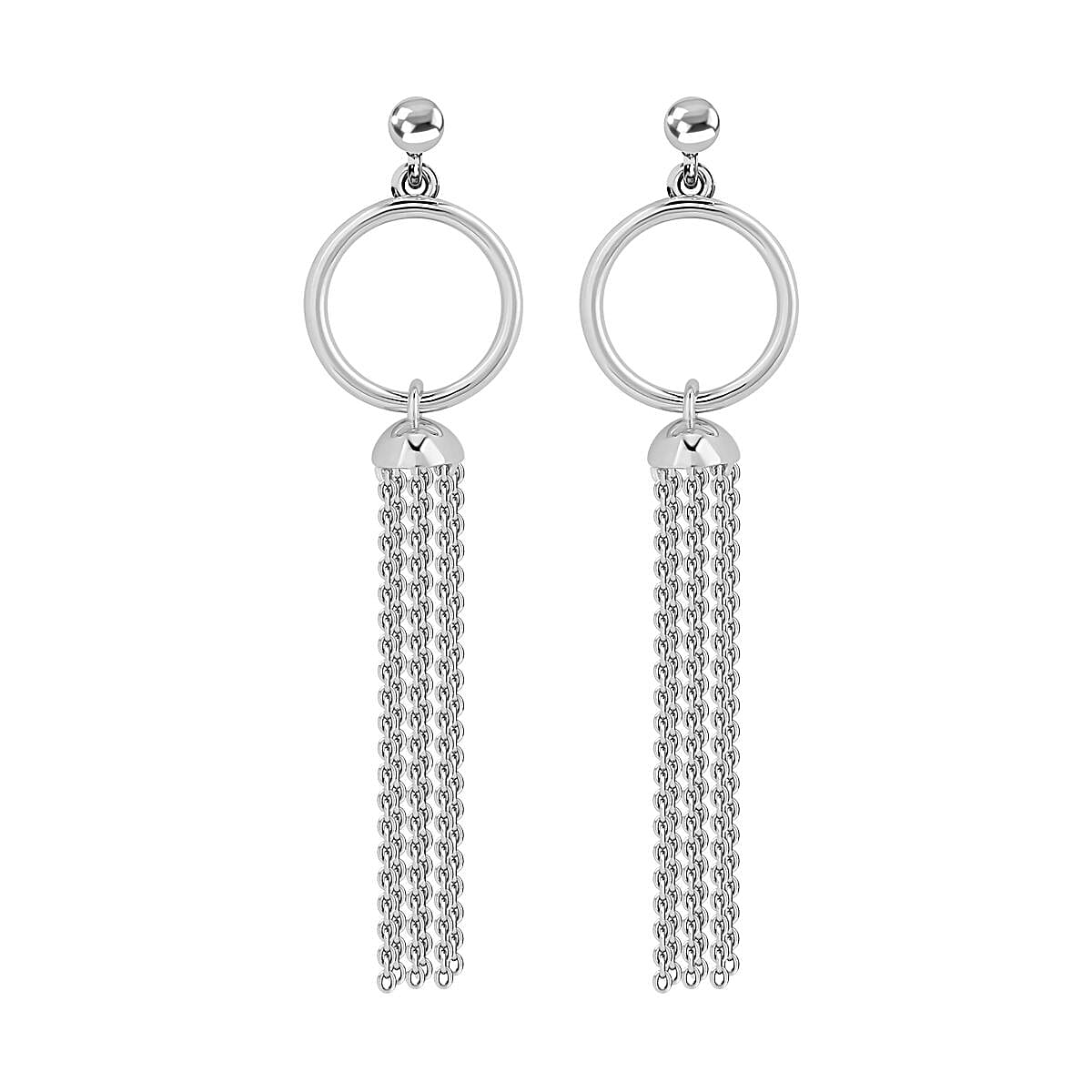 Lucy Q Tassel Collection - Rhodium Overlay Sterling Silver Earrings (with Push Back) 7508813 0